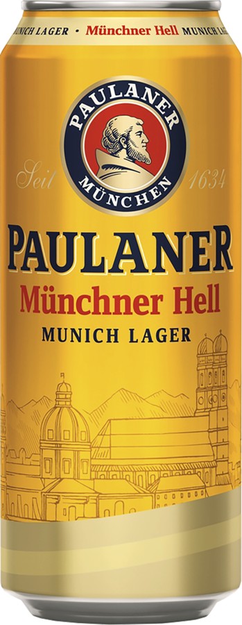 Пиво ПАУЛАЙНЕР Мюнхенское светлое 4.9% ж/б 0.5л