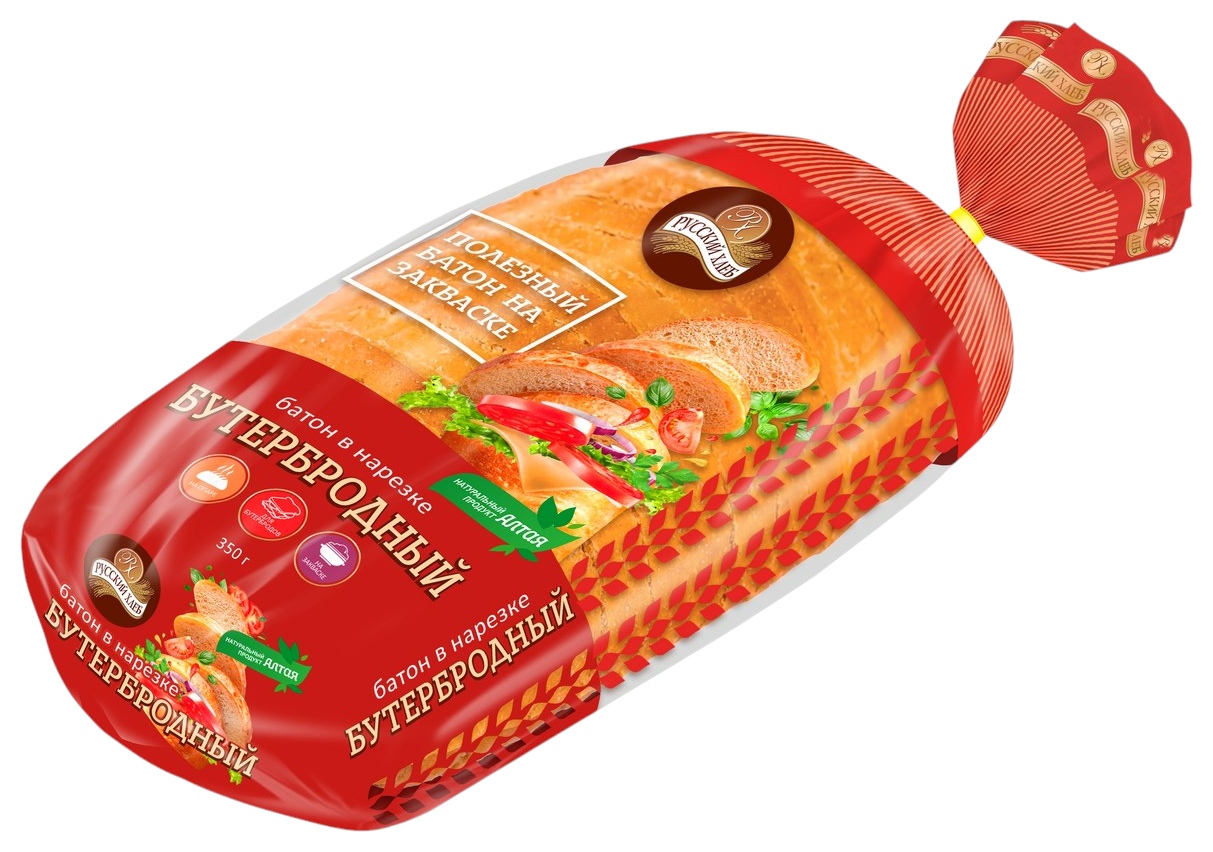 Батон РУССКИЙ ХЛЕБ Бутербродный нарезка 350г
