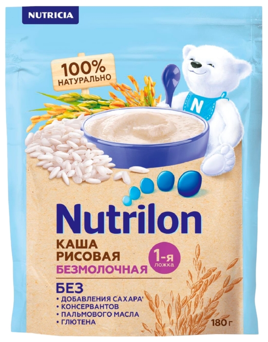 Каша НУТРИЛОН рисовая безмолочная м/у 180г