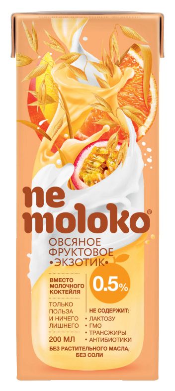 Напиток овсяный НЕМОЛОКО экзотик фруктовый 0.5% 200мл