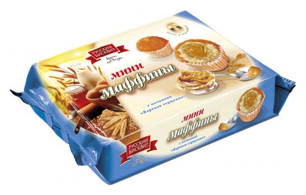 Мини-маффины РУССКИЙ БИСКВИТ вареная сгущенка 465г