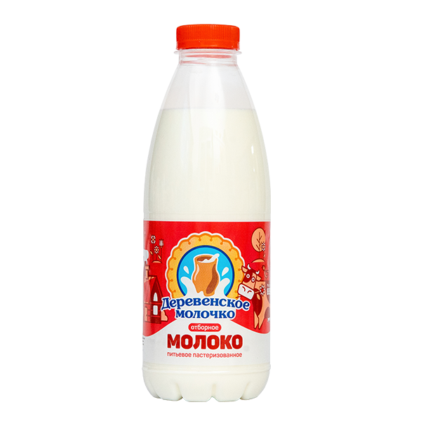 Молоко ДЕРЕВЕНСКОЕ МОЛОЧКО отборное пастер бзмж 3.4% пэт 850г