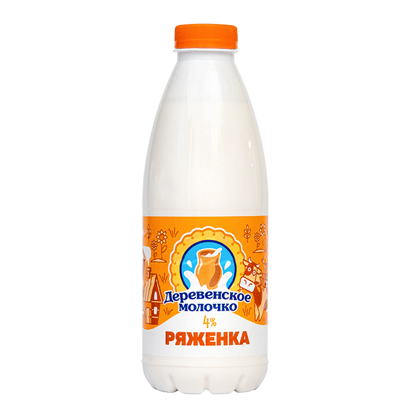 Ряженка ДЕРЕВЕНСКОЕ МОЛОЧКО бзмж 4% пэт 850г