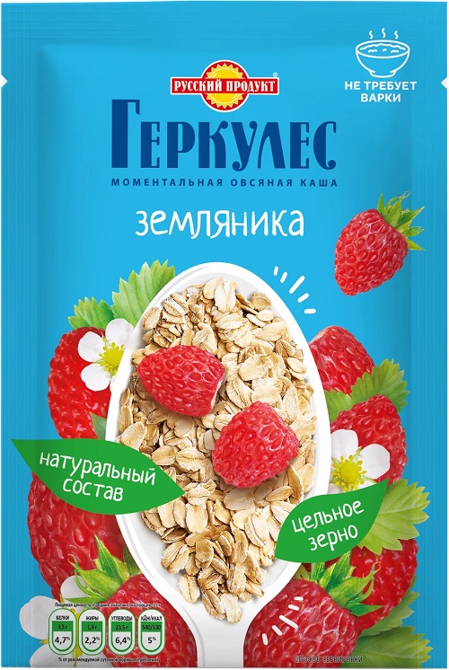 Каша овсяная РУССКИЙ ПРОДУКТ с земляникой м/у 35г