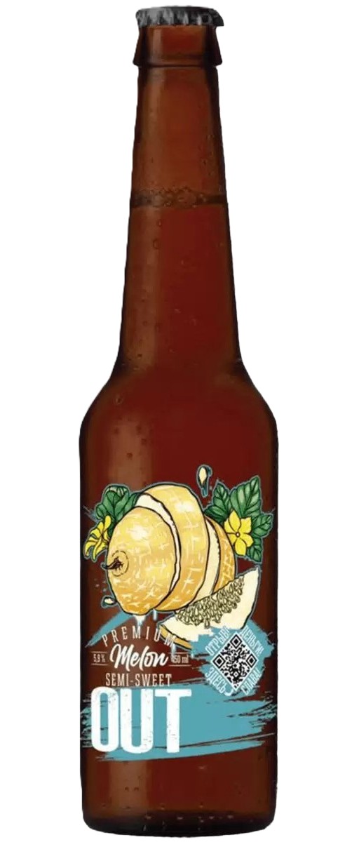 Напиток слабоалкогольный АУТ Медовуха дыня непастер 5.9% ст/б 0.45л