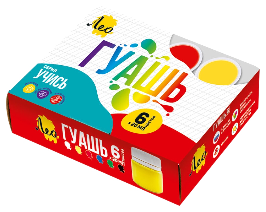 Гуашь ЛЕО Учись 6цв арт.LNG-0106