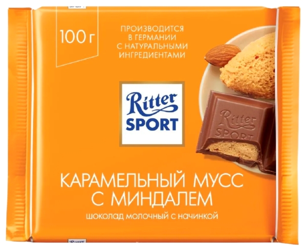 Шоколад РИТТЕР СПОРТ Карамельный мусс 100г