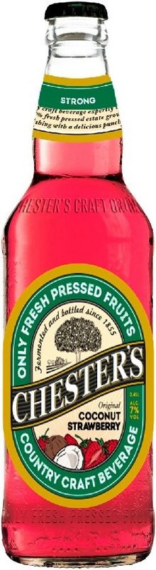 Пивной напиток ЧЕСТЕРС Кокос с клубникой 7% ст/б 0.45л