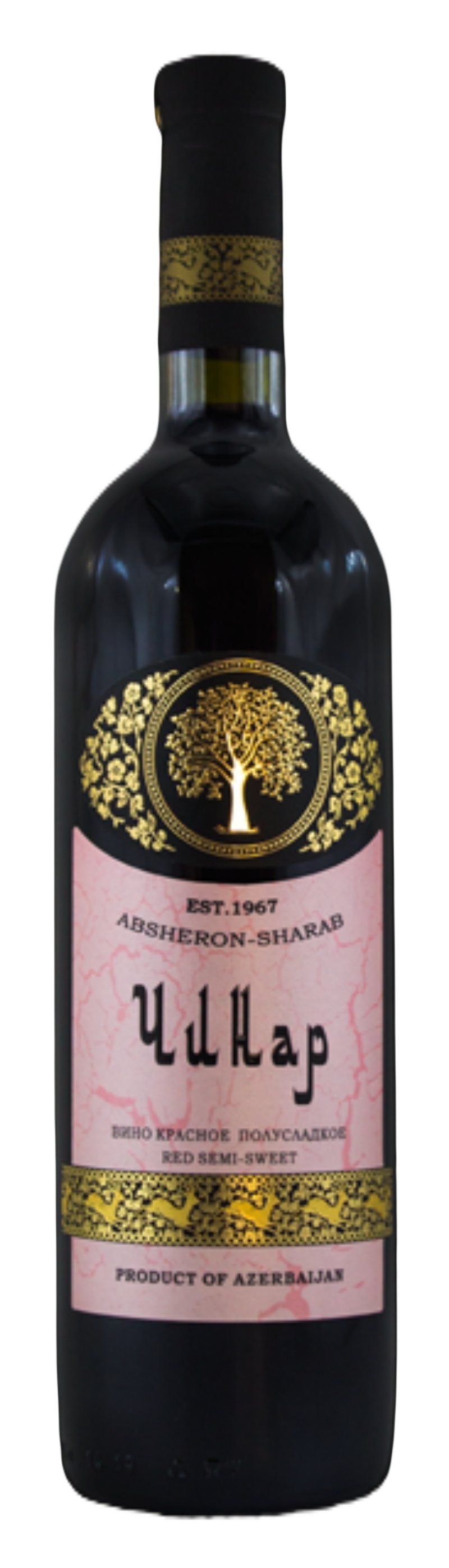 Вино  АБШЕРОН ШАРАБ Чинар красное п/сл 13% ст/б 0.75л