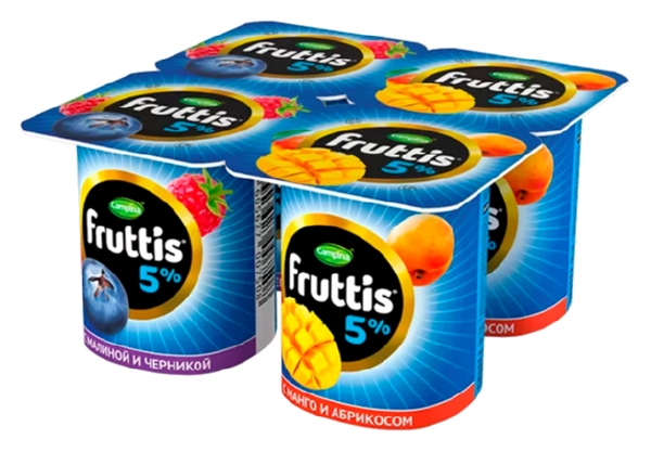 Йогуртный продукт ФРУТТИС абрикос манго малина черника бзмж 5% 115г
