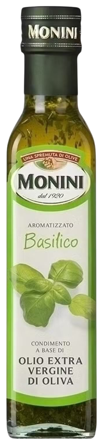 Масло оливковое МОНИНИ экстра вирджин с базиликом ст/б 250мл