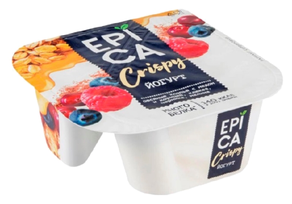 Йогурт ЭПИКА мюсли сушеные ягоды бзмж 6.5% 138г