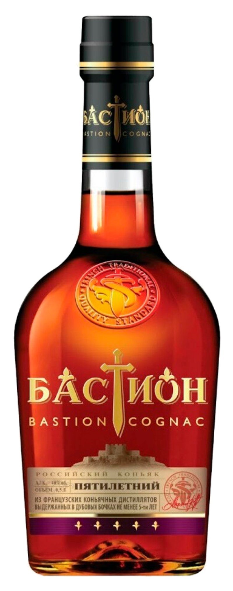 Коньяк БАСТИОН 5 лет 40% ст/б 0.25л