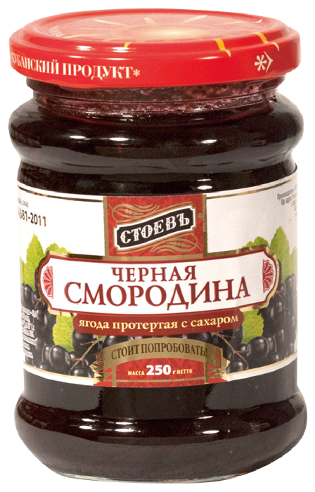 Смородина СТОЕВЪ протертая с сахаром ст/б 280г