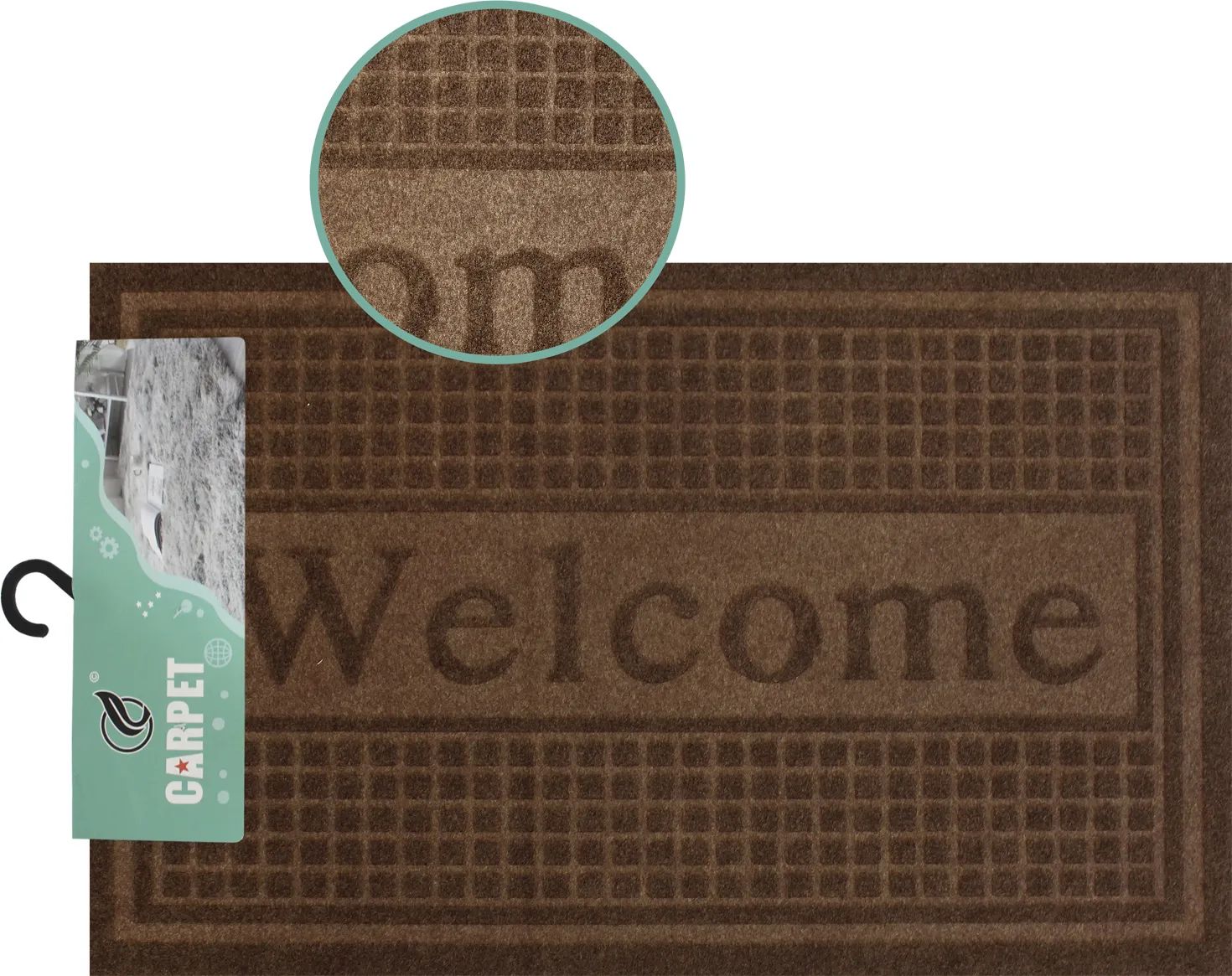 Коврик влаговпитывающий Рельефный 48*78см светло-коричневый арт.556