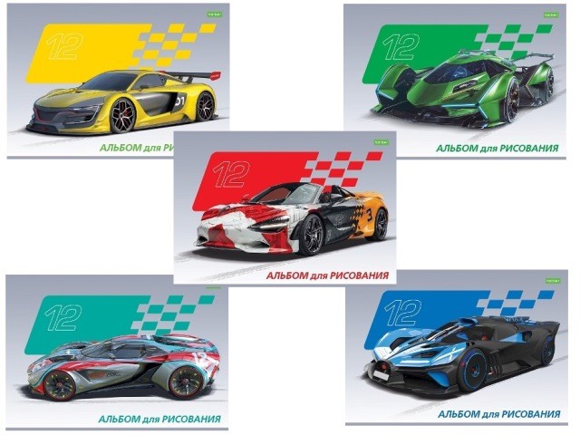 Альбом для рисования ЭКО Автоспорт А4 12л арт.12А4С