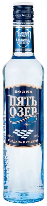 Водка ПЯТЬ ОЗЕР 40% ст/б 0.5л