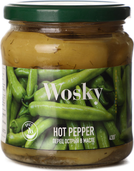 Перец ВОСКИ острый в масле ст/б 430г