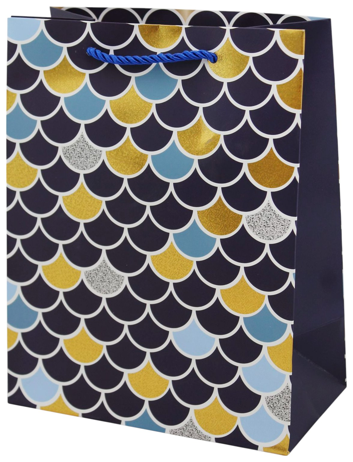 Пакет подарочный ТАМ-ТАМ Чешуя синий 18*10*23см арт.E8390S
