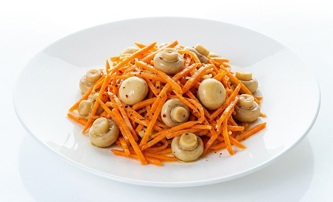 Закуска корейская из моркови с шампиньонами