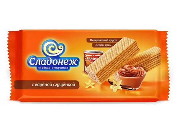 Вафли СЛАДОНЕЖ Тоньше и вкуснее с вареной сгущенкой 170г