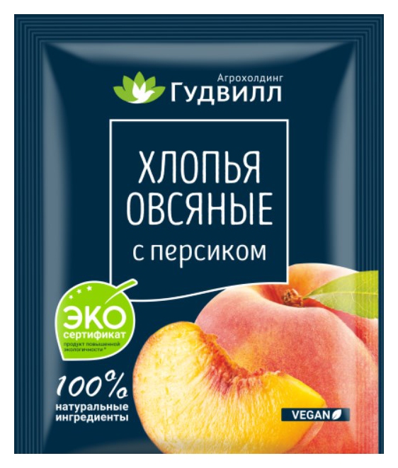 Овсяные хлопья ГУДВИЛЛ с персиком м/у 40г