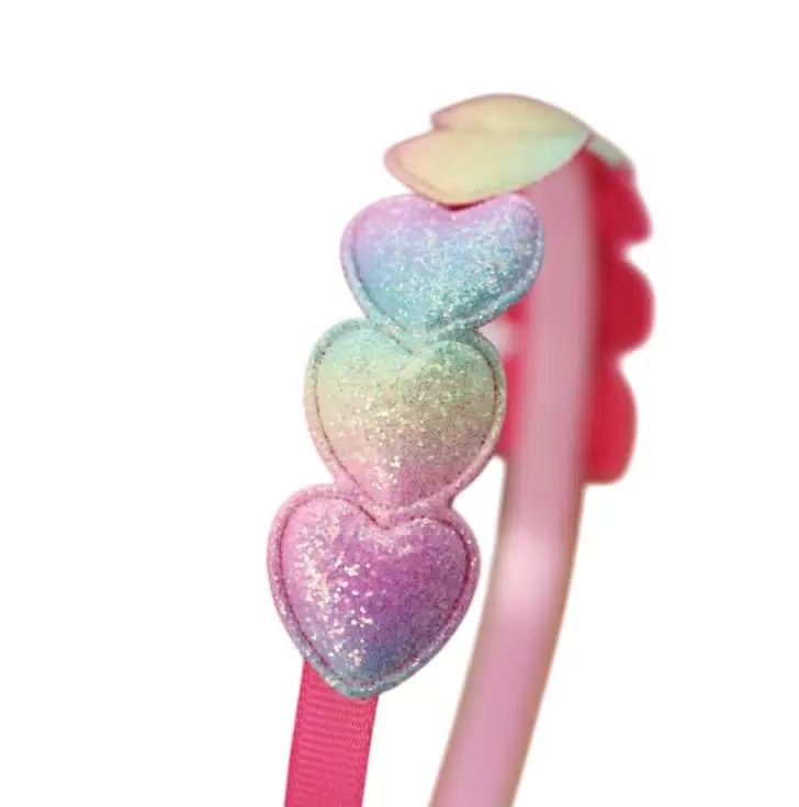 Ободок для волос МИЛОТА Герли Разноцветное сердце арт.25P-046