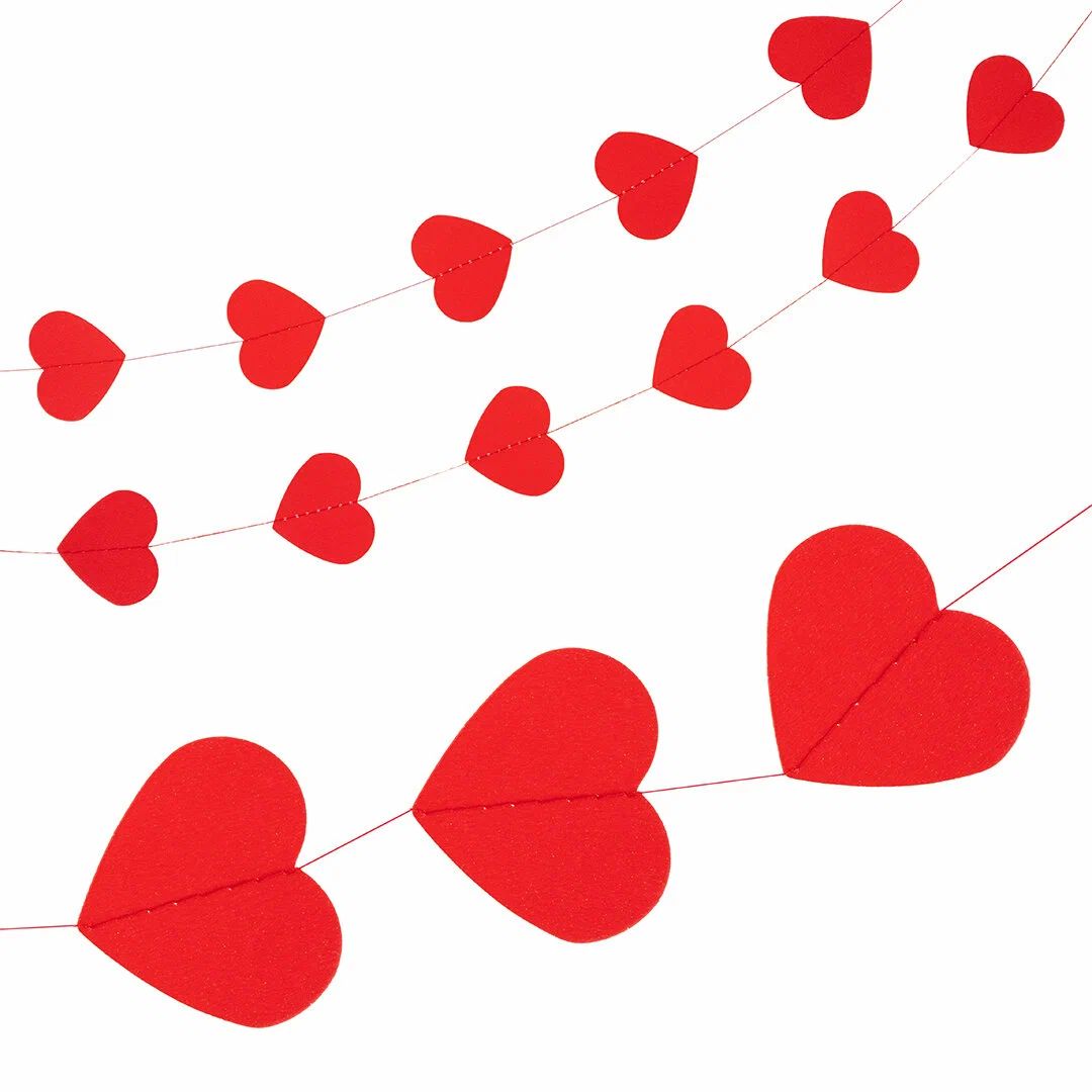 Гирлянда вертикальная СФЕРА Сердечки темно-красная 1м арт.3-1142