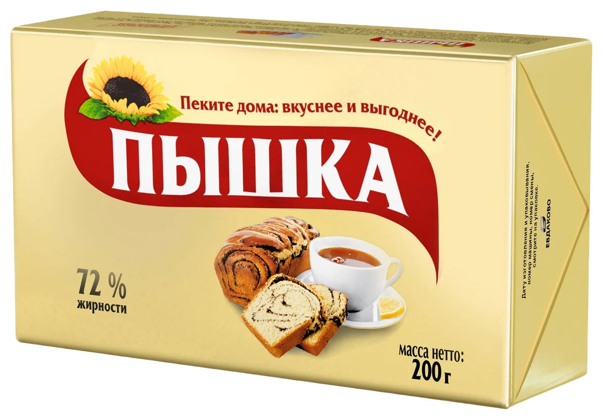 Маргарин ПЫШКА твердый 72% 200г