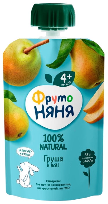 Пюре ФРУТОНЯНЯ грушевое натуральное м/у 90г