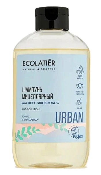 Шампунь ЭКОЛАТЬЕ Мицеллярный для всех типов волос кокос и шелковица 600мл