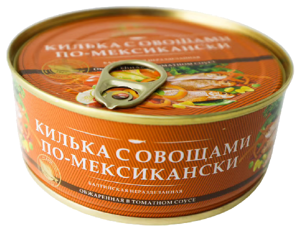Килька ЗА РОДИНУ по-мексикански с овощами ж/б 240г