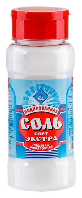 Соль выварочная йодированная пэт 250г