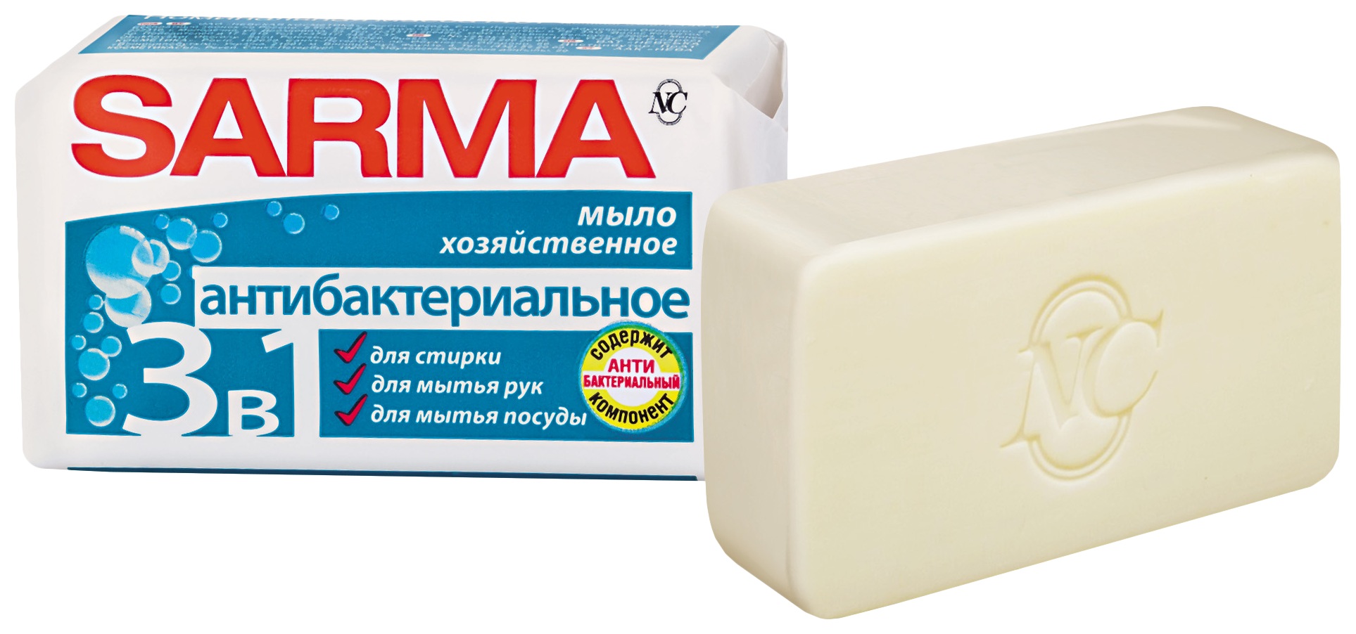 Мыло хозяйственное САРМА антибактериальное 140г