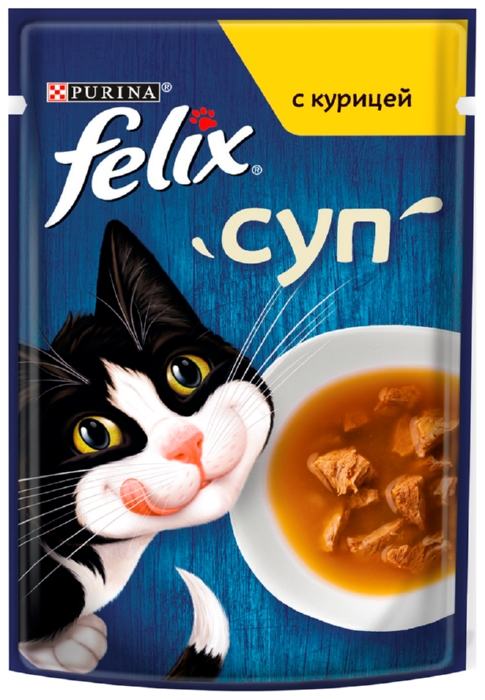 Корм для кошек ФЕЛИКС Суп с курицей 48г