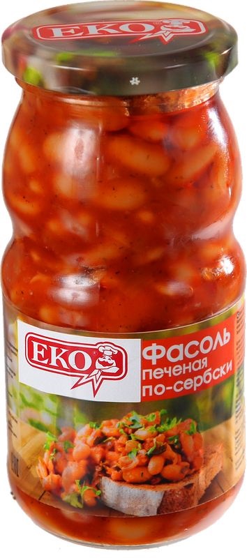 Фасоль ЭКО печеная по-сербски ст/б 510г