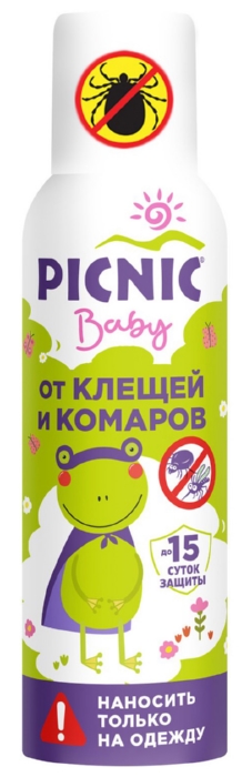 Аэрозоль ПИКНИК Бэби от клещей комаров 125мл