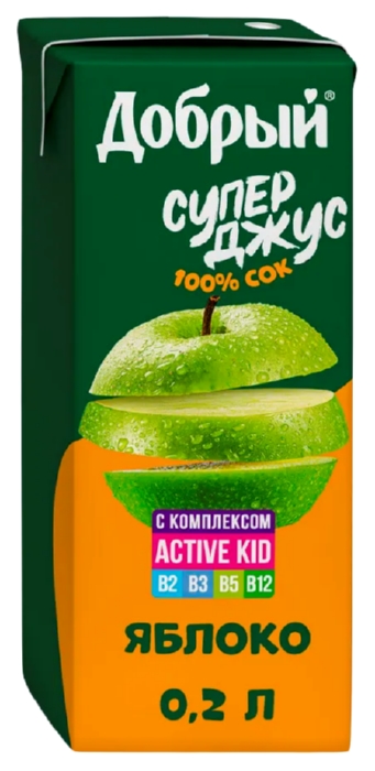 Сок ДОБРЫЙ Актив кид яблоко 0.2л