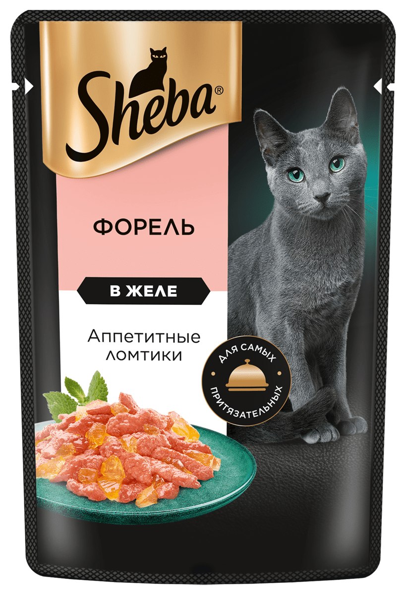 Корм для кошек ШЕБА Ломтики с форелью в желе 75г