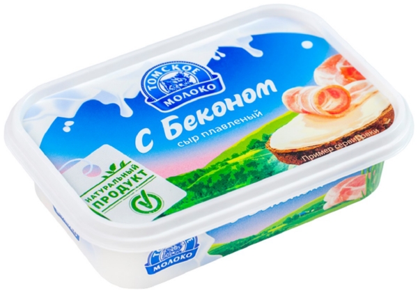 Сыр плавленый ТОМСКОЕ МОЛОКО с беконом бзмж 65% 180г