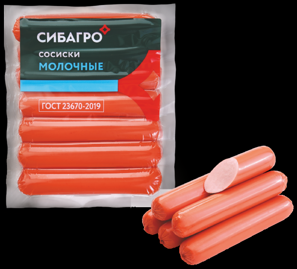 Сосиски СИБАГРО молочные 420г