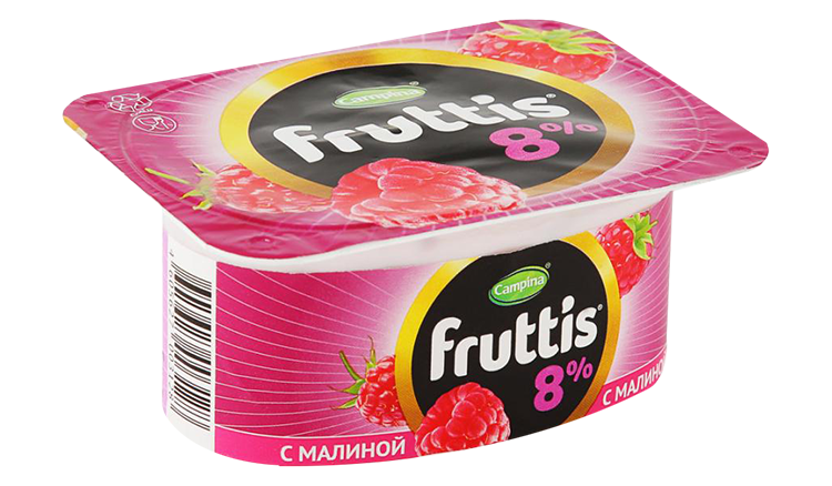 Йогуртный продукт ФРУТТИС Суперэкстра малина ананас дыня бзмж 8% 115г