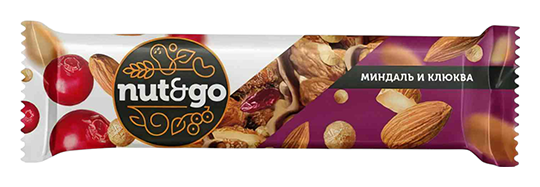 Батончик НАТ&ГОУ миндальный с клюквой 36г