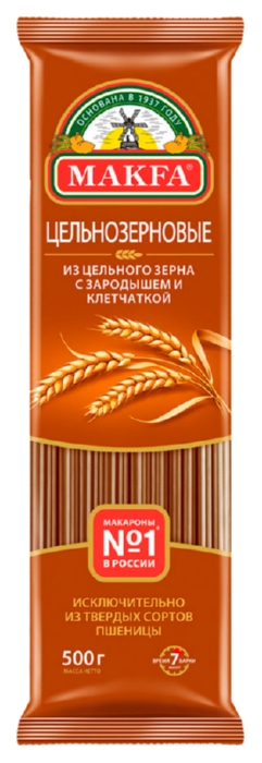 Мак.изделия МАКФА Вермишель длинная цельнозерновая м/у 500г