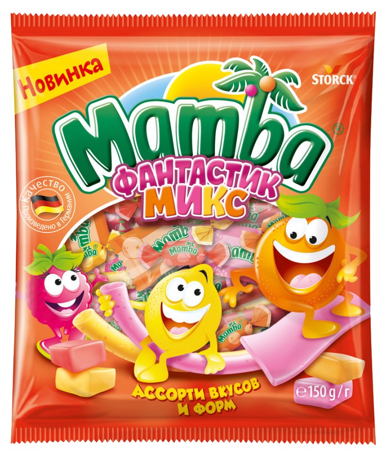 Жевательные конфеты МАМБА Фантастик микс 150г