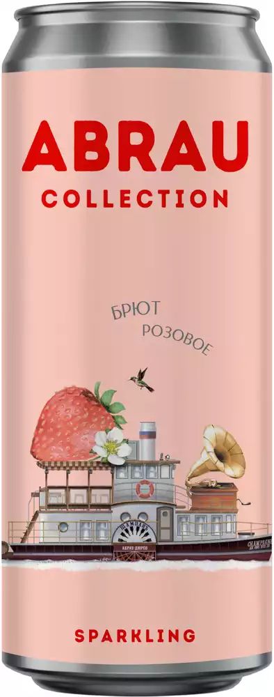 Игристое вино АБРАУ Коллекшен жемчужное розовое брют 12% ж/б 0.25л