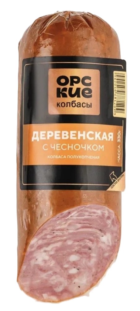 Колбаса ОРСКИЕ КОЛБАСЫ Деревенская с чесноком п/к 330г