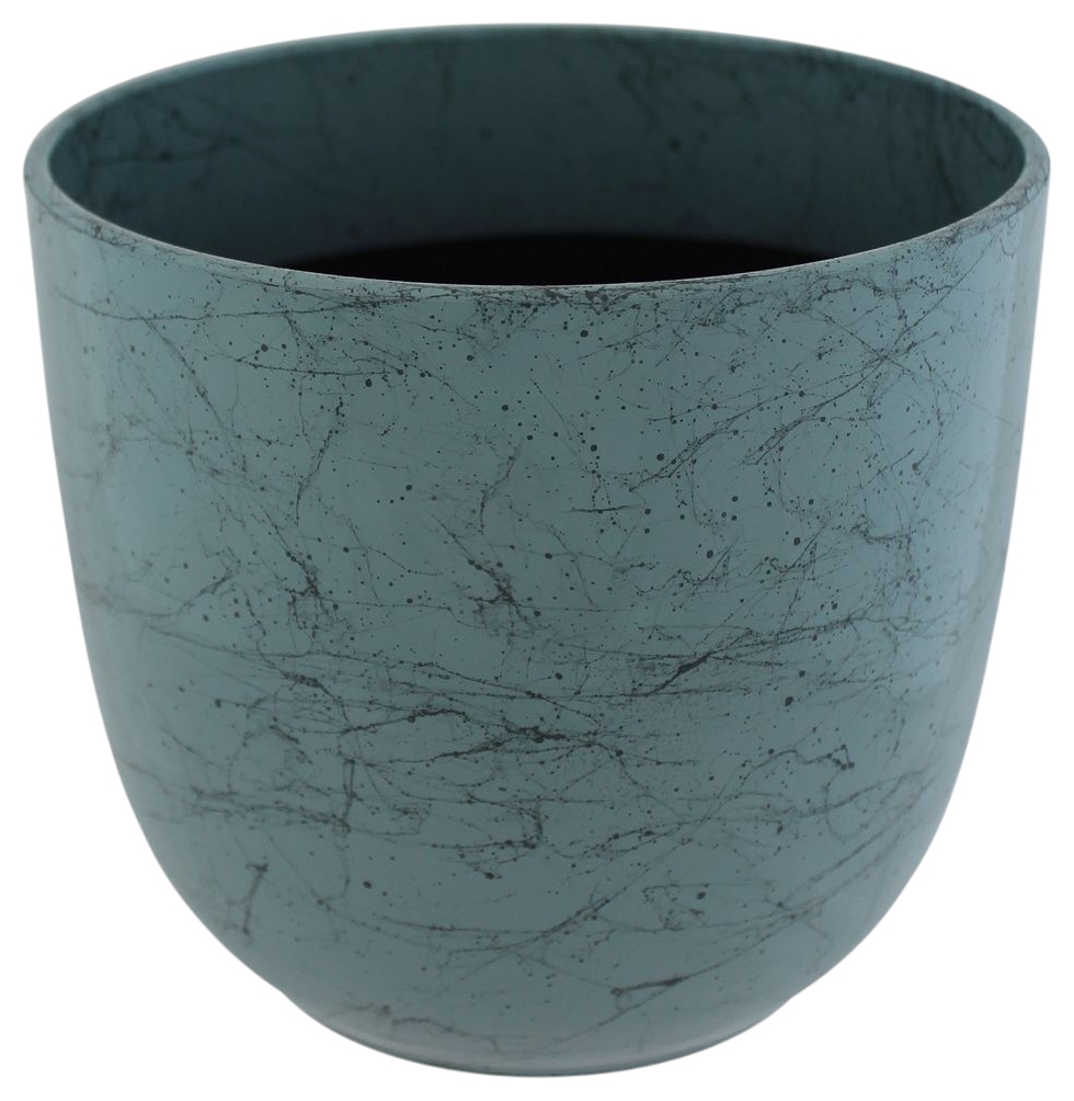 Кашпо АТМИКС Мрамор 16*16*14.3см бирюзовое 2.3л арт.202500388