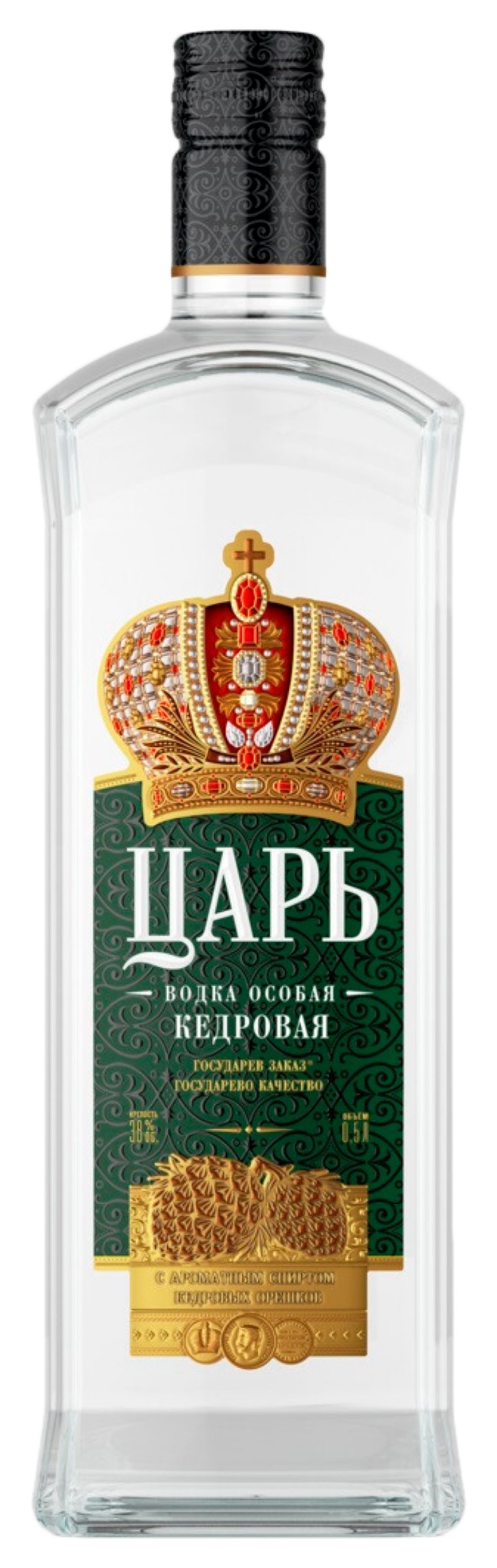 Водка ЦАРЬ Кедровая 38% ст/б 0.5л