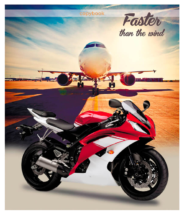 Тетрадь ПРОФ-ПРЕСС Мотоцикл и самолет А5 клетка 48л